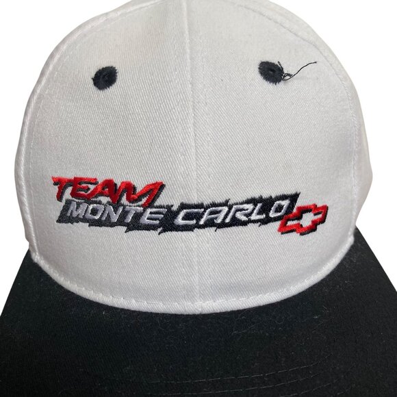 Team Monte Carlo Chevrolet Adjustable Baseball Cap White Black NWOT - Picture 2 of 7